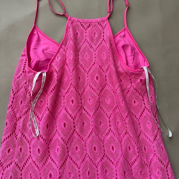 Lilly Pulitzer Dusk Metallic Lace Sleeveless Shift Mini Slip Dress Pop Pink XS - Picture 10 of 10